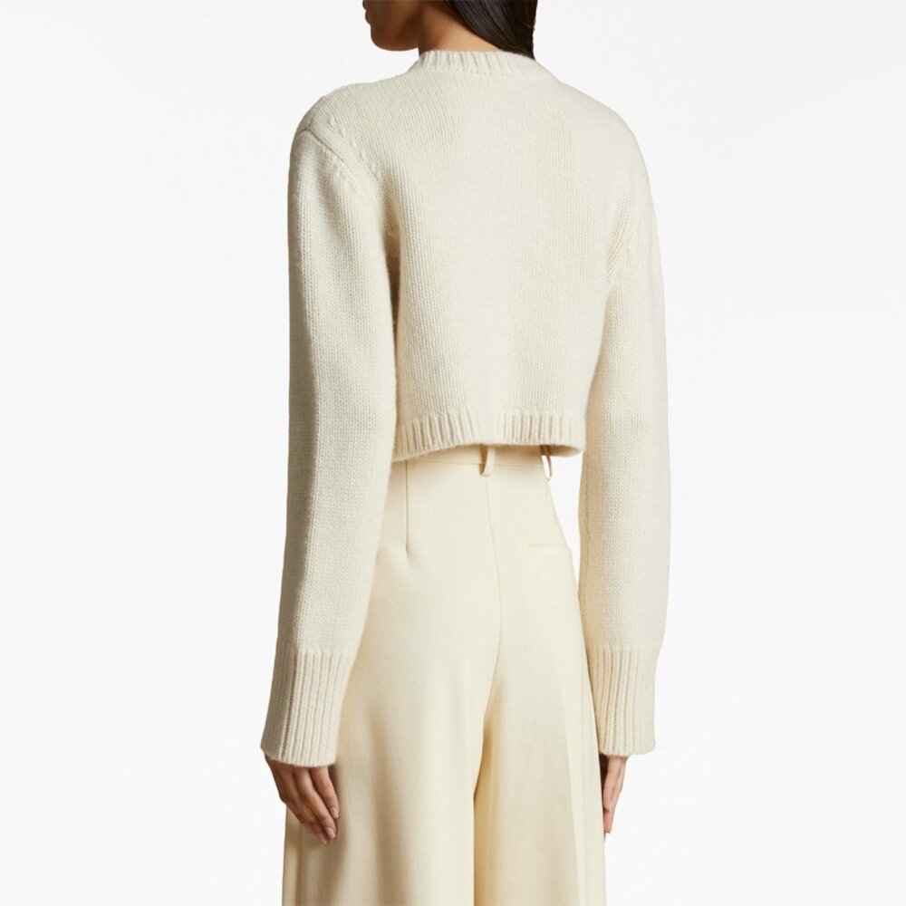 Khaite “Lavan” Cashmere Cropped Cardigan in Ivory, size XS - Picture 12 of 13